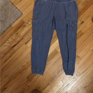 Old Navy Blue Cargo Pants with Elastic Waistband and Cuffs
